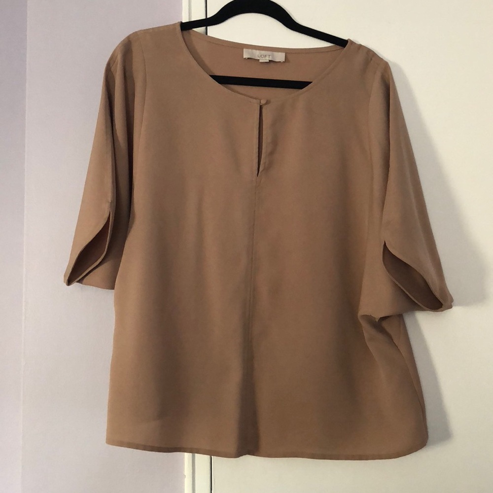 Loft Cream Blouse w/ billowy sleeves